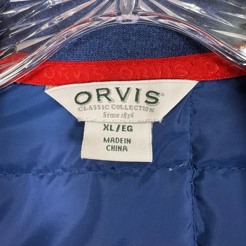 Orvis Blue Men's Hybrid Puffer Fleece Full Zip Jacket XL Quilted Outdoor Layer